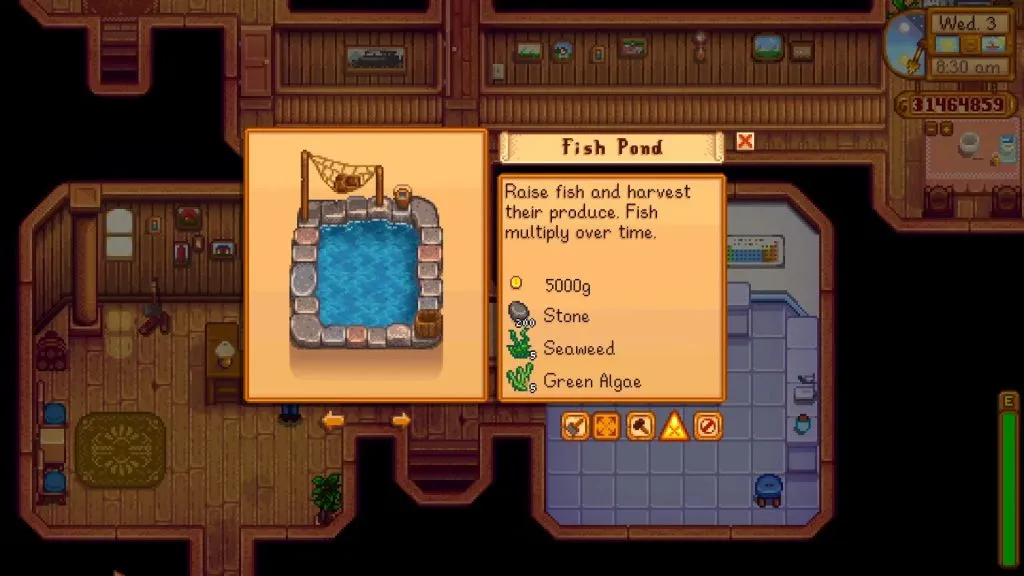 estanque de peces valle stardew