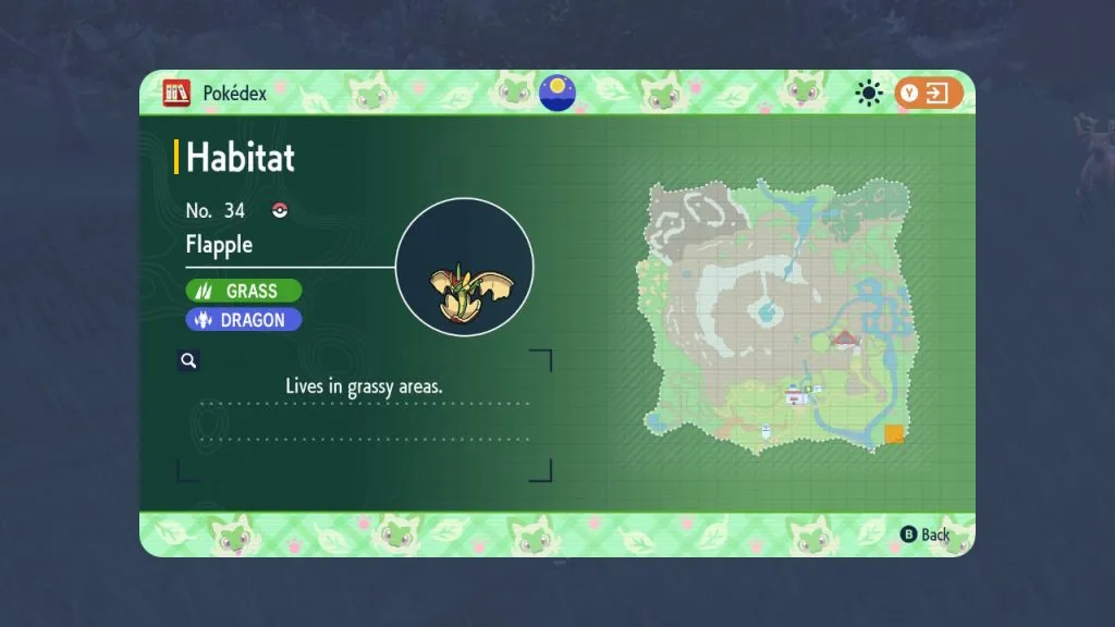 Pokémon Violet Écarlate Flapple Emplacement DLC