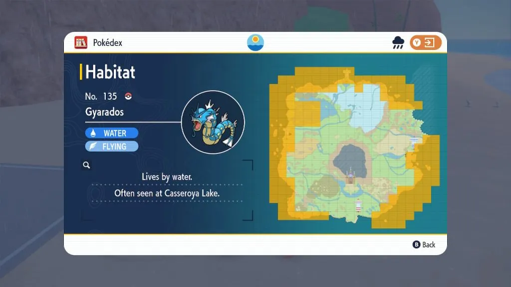 emplacements des gyarados violet écarlate pokemon