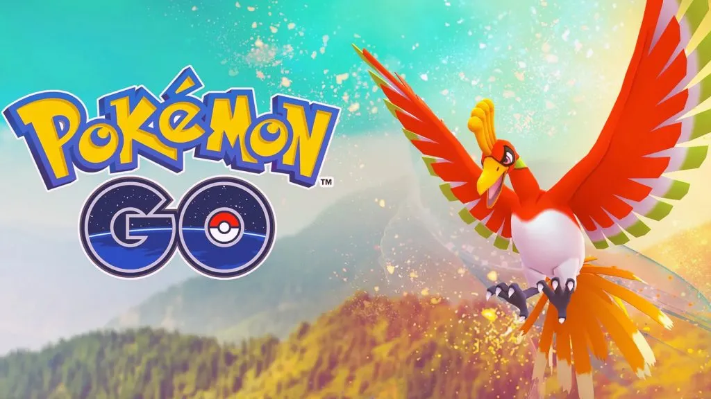 Pokemon Go 中 Ho-oh 事件的螢幕截圖。