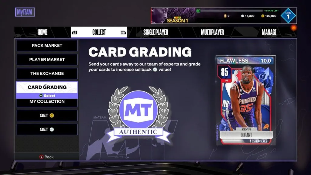 cómo calificar tarjetas en myteam 2k24