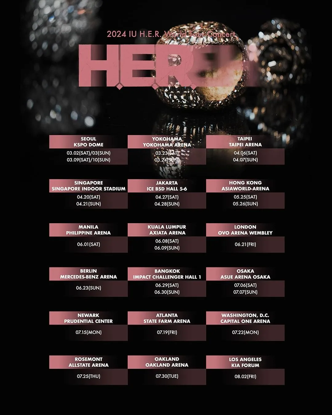 IU svela le tappe in città e le date di 'HER' Tour mondiale: il solista verrà nella tua zona?