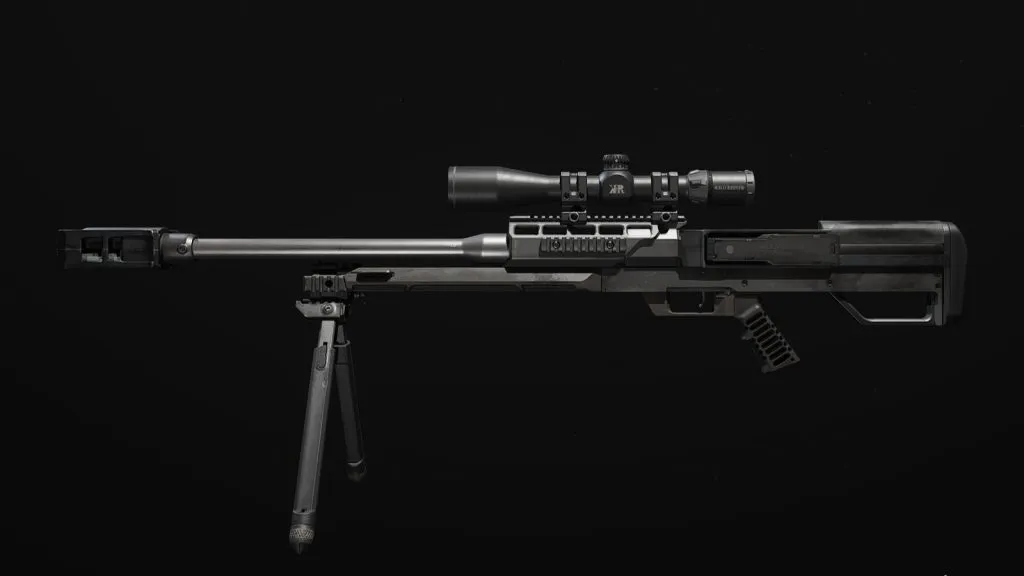 Vista previa del rifle de francotirador KATT AMR sin interfaz de usuario en Modern Warfare 3.