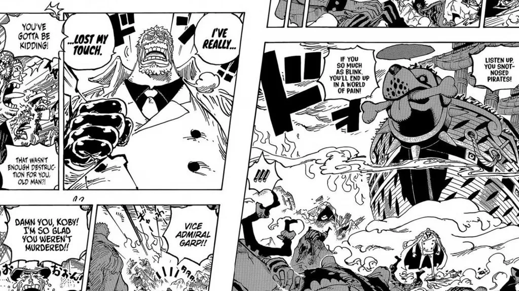 One Piece Garp combatte i pirati di Barbanera