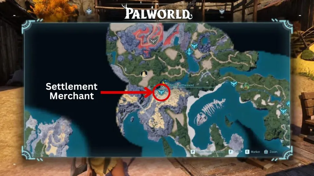 Standort des Palworld Settlement Merchant