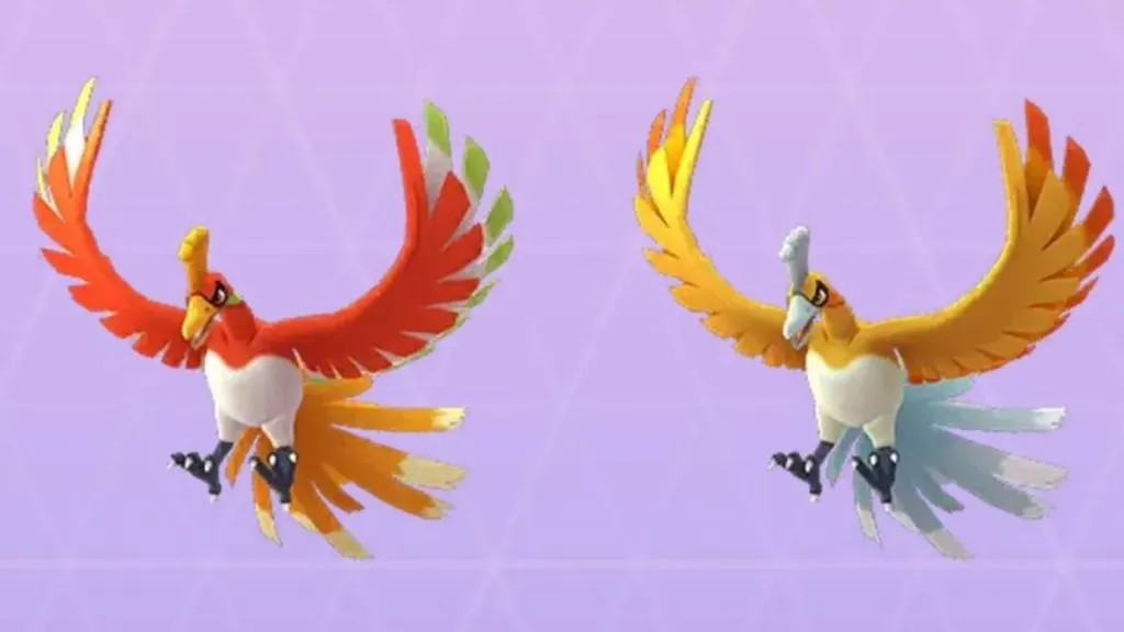 Das legendäre Pokémon Ho-Oh erscheint in einem Pokémon-Raid