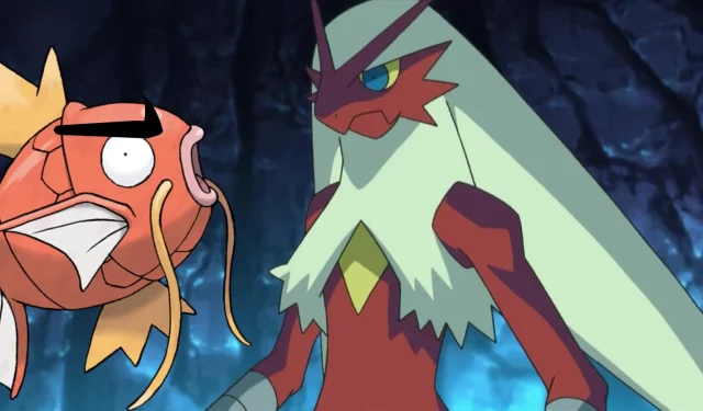 Pokémon Escarlata y Fan violeta limpia el piso con 7-Star Blaziken usando Magikarp