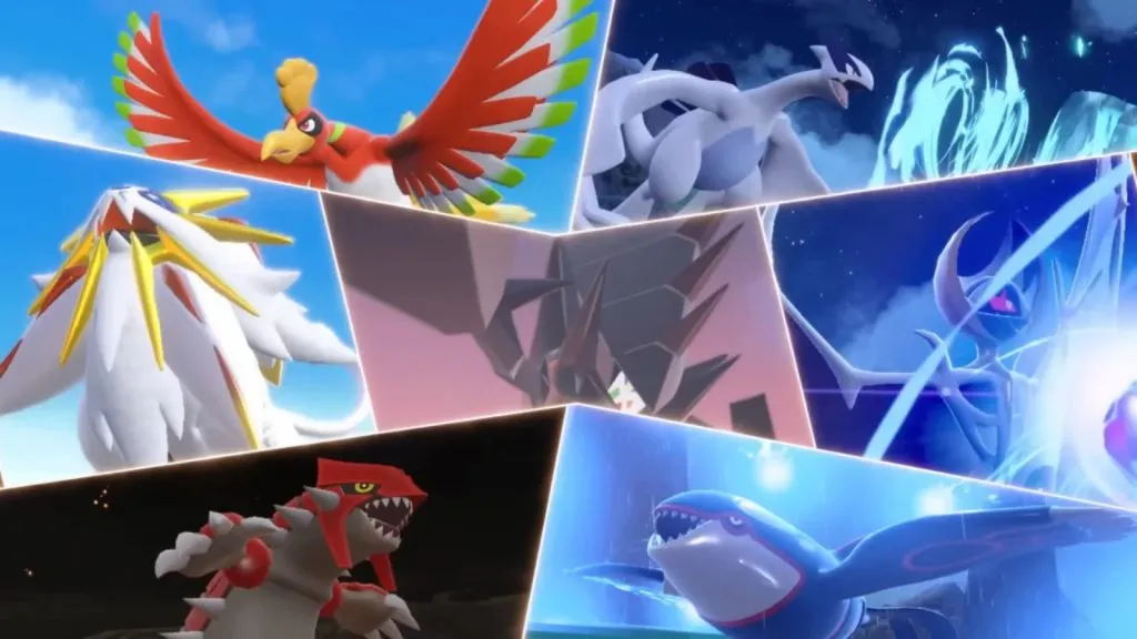 Vários Pokémon Lendários vistos em um trailer DLC do Indigo Disk