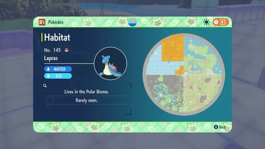 emplacement de lapras violet écarlate pokemon