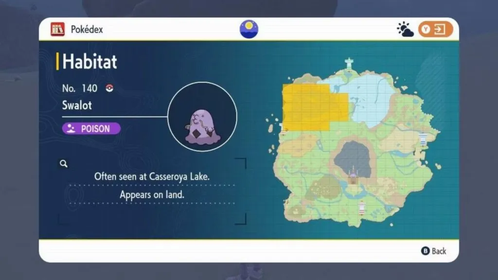 Ubicación de Pokémon Violeta Swalot