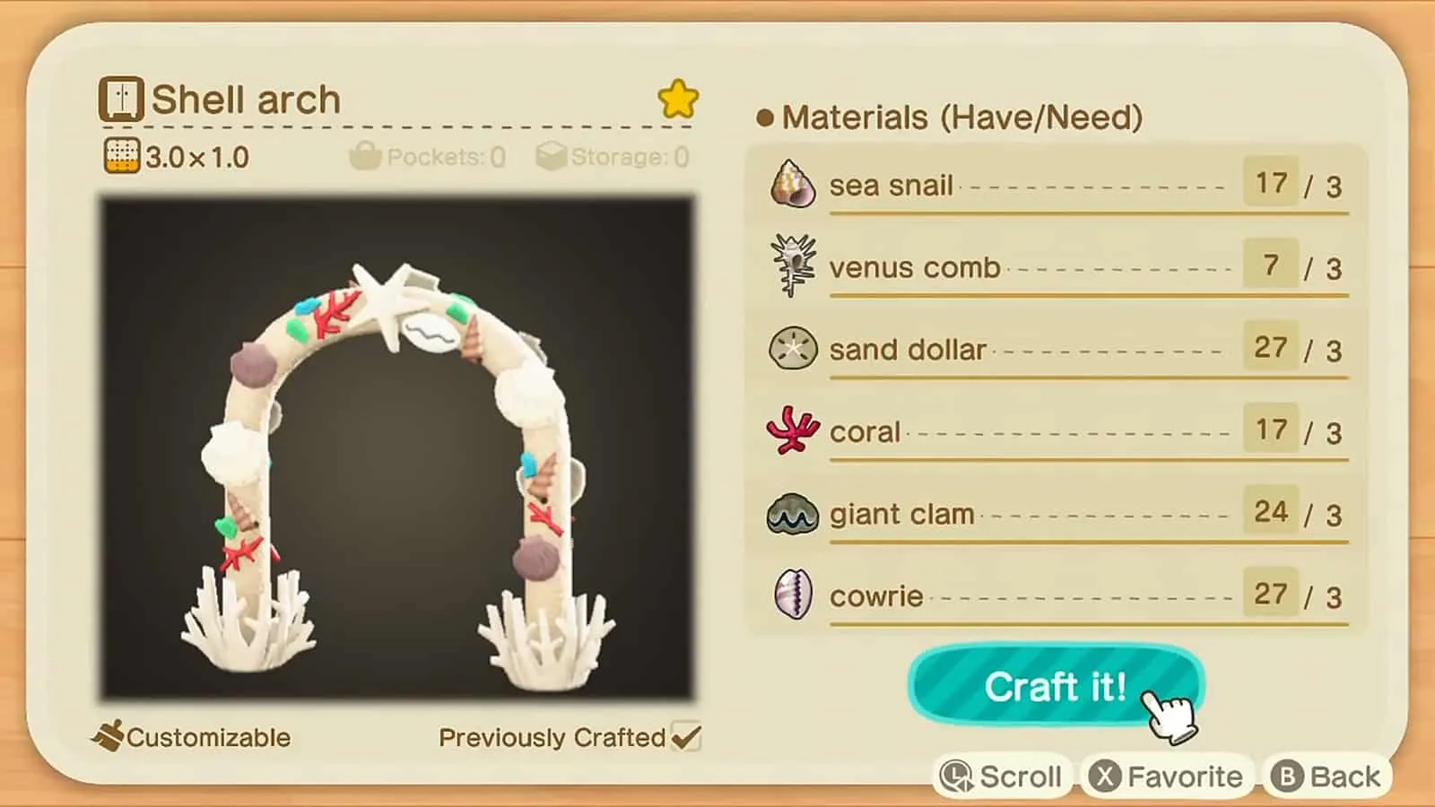 Animal Crossing Shell Arch