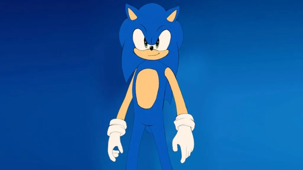 Un concept de skin Fortnite créé par des fans mettant en vedette Sonic the Hedgehog.