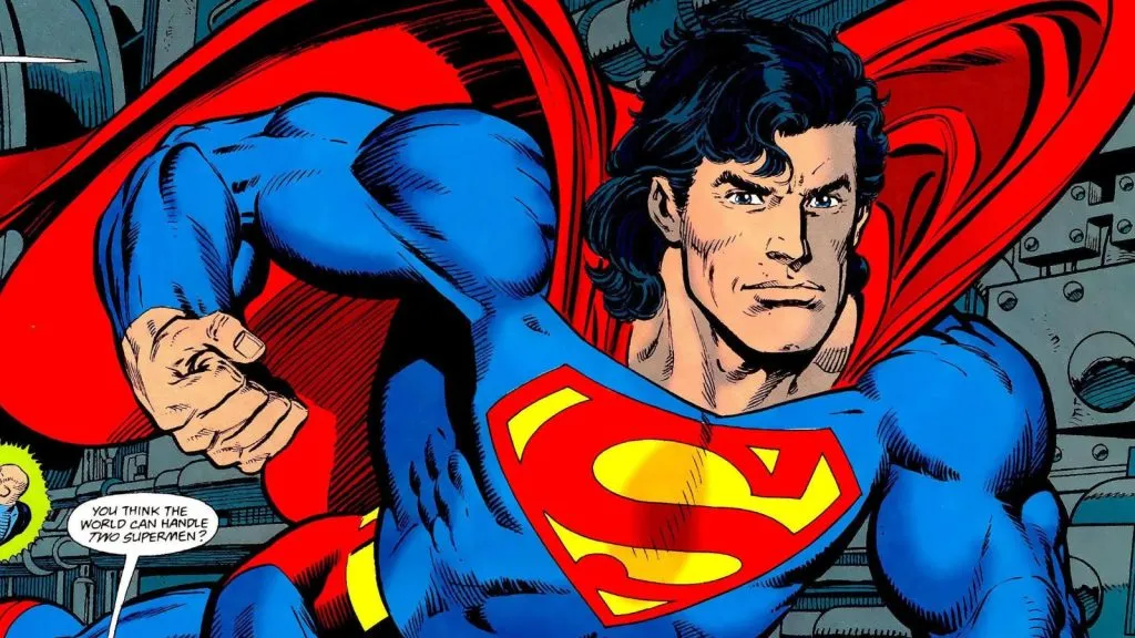 Superman degli anni '90 con una triglia da Il ritorno di Superman