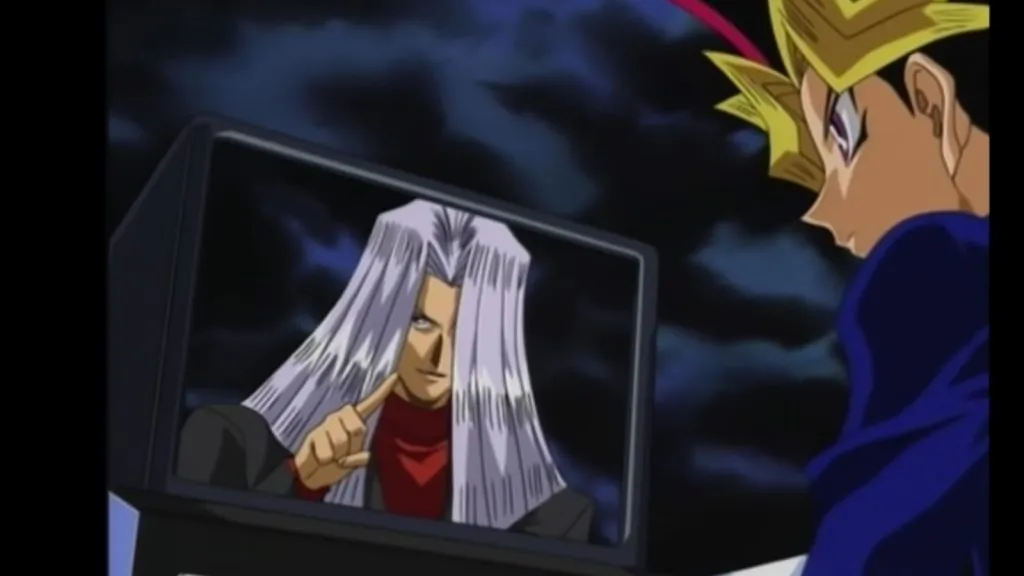 Yugi Mota e Maximilian Pegasus da primeira série de Yu-Gi-Oh