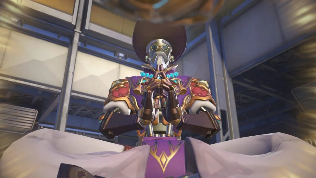 Uma captura de tela de Zenyatta tirada de um de seus destaques em Overwatch 2.