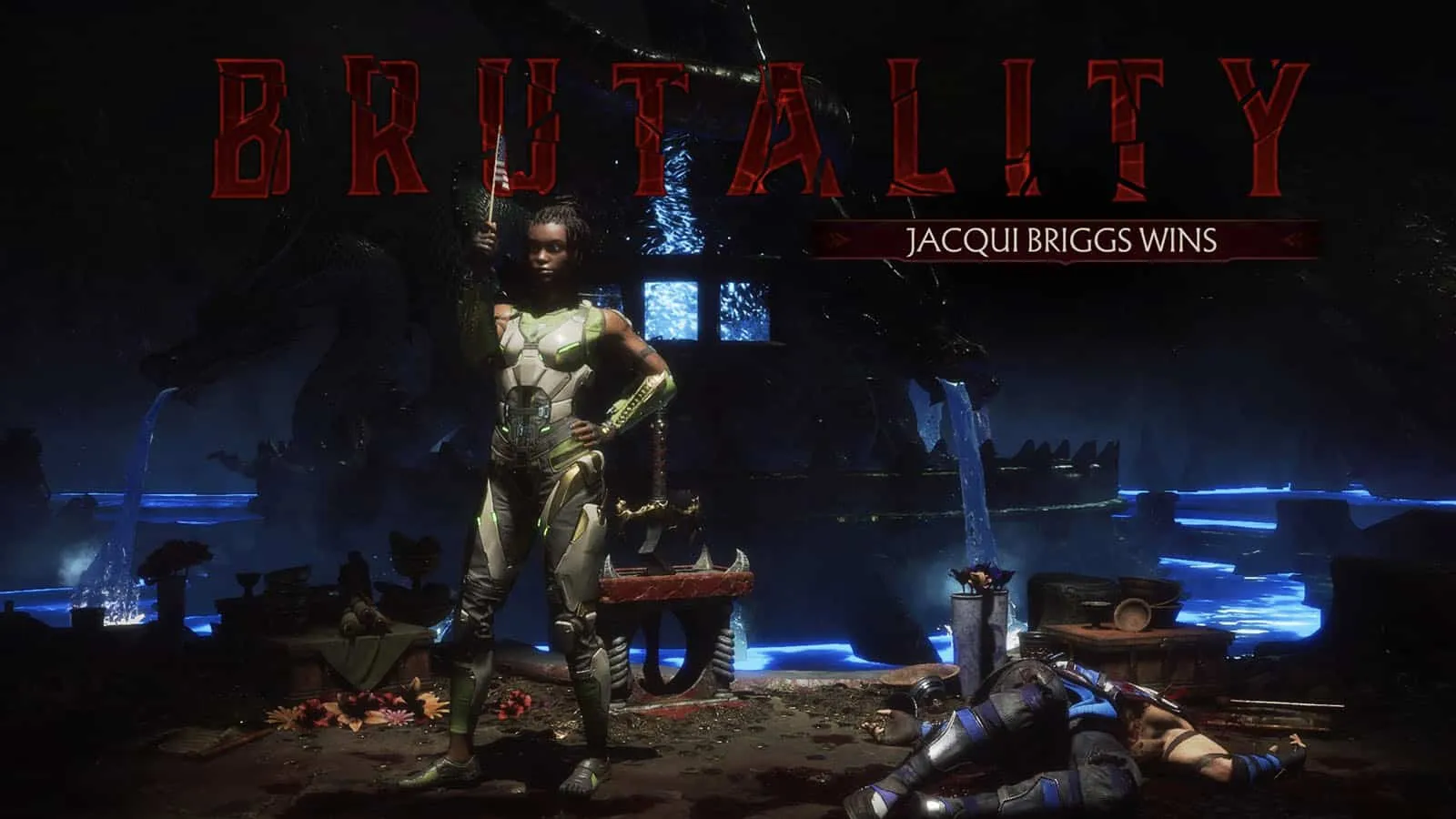 Jacque Briggs führt in Mortal Kombat 11 eine Brutalität aus