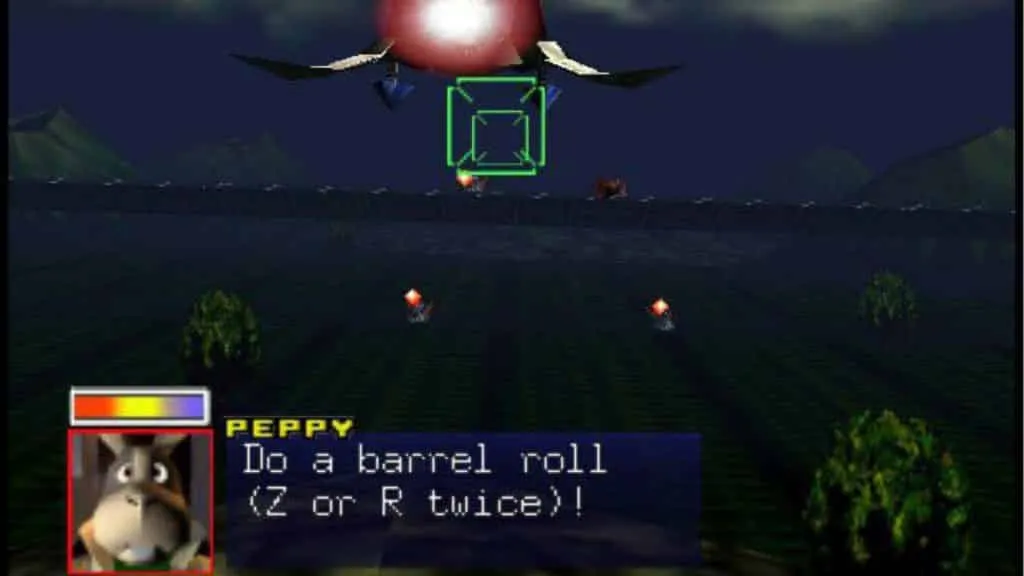 Ein Schiff fliegen in Star Fox 64