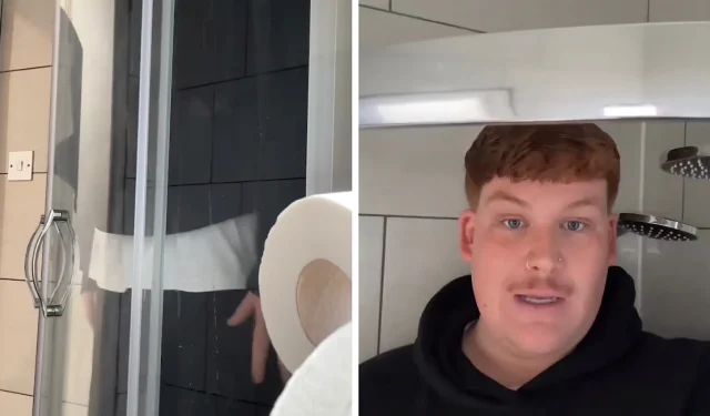 Un homme devient viral après avoir échoué à rentrer dans une douche Airbnb extrêmement petite