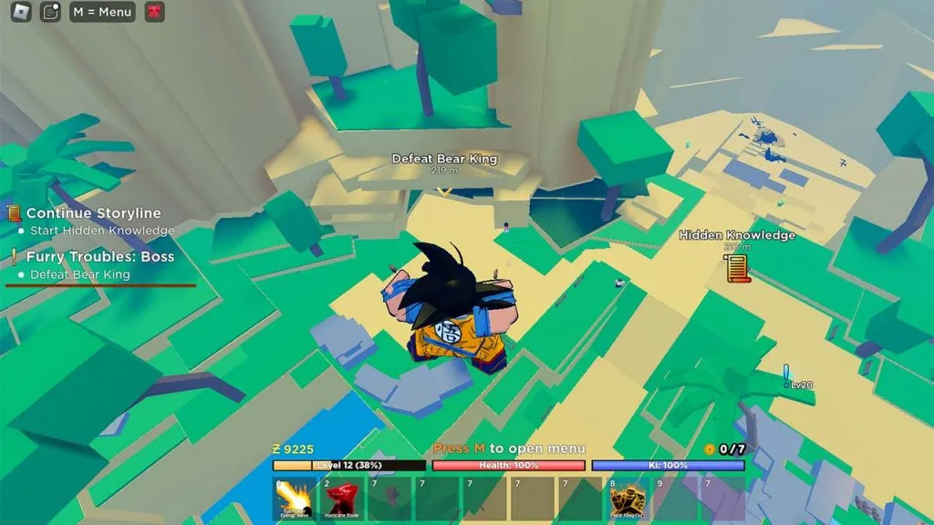 玩家角色悟空在遊戲中飛來飛去
