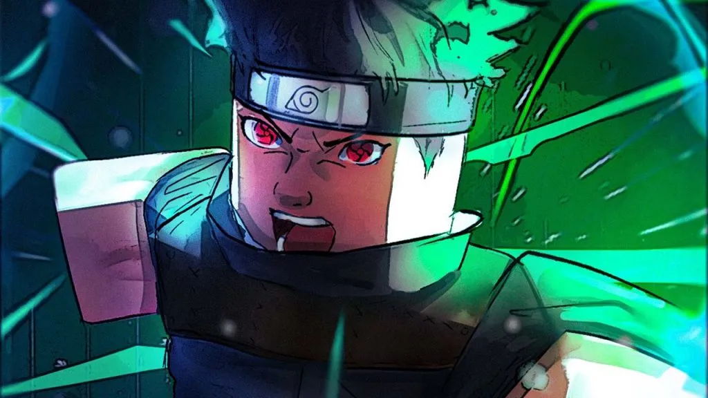 A imagem mostra Shishui Uchiha como uma unidade no Final Tower Defense