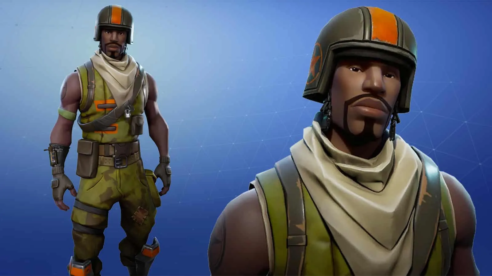 Aerial Assault Trooper, uma das skins mais raras do Fortnite.