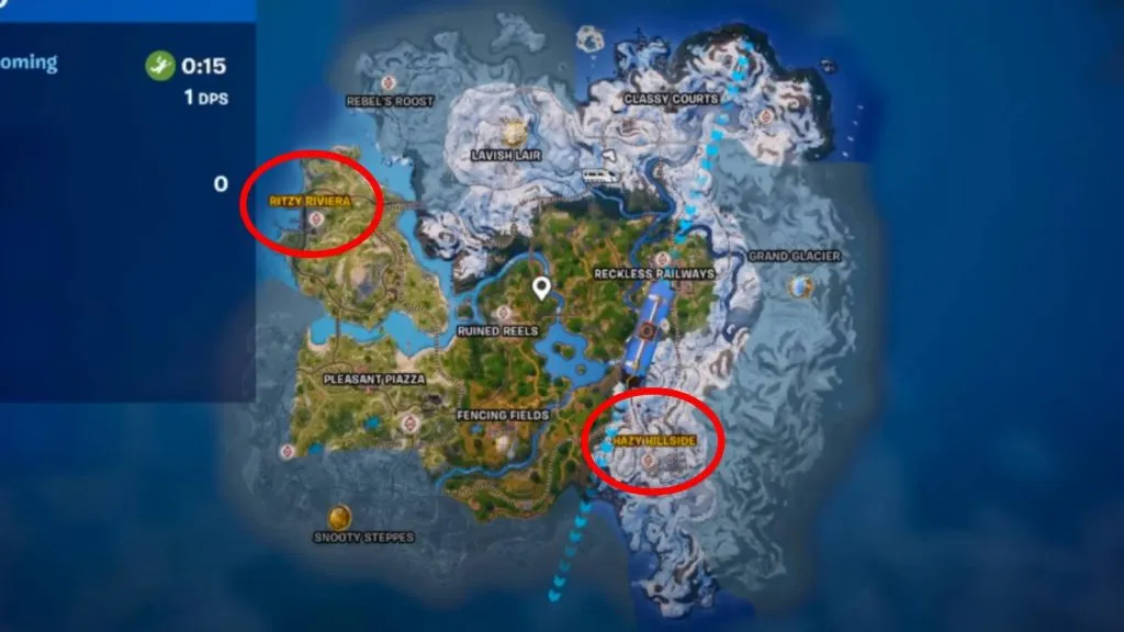 Ubicaciones de Fortnite Hot Spot en el Capítulo 5 Temporada 1