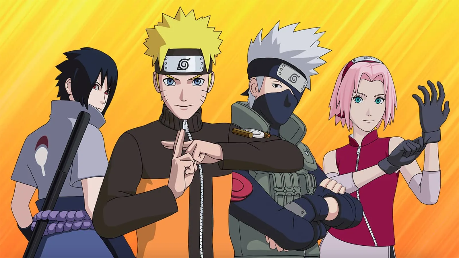 Naruto e amigos aparecendo em Fortnite para os Desafios Nindo