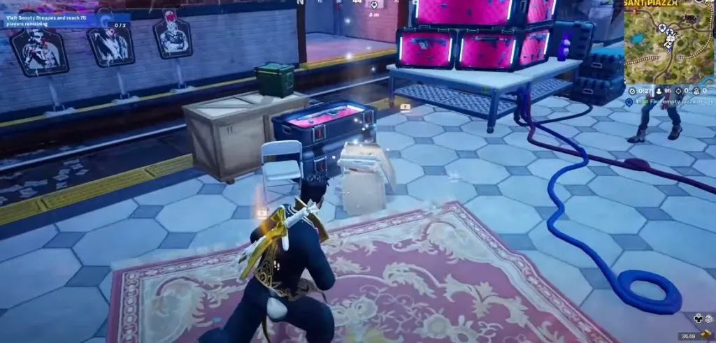 La seconda posizione vuota della scatola della pizza in Fortnite.