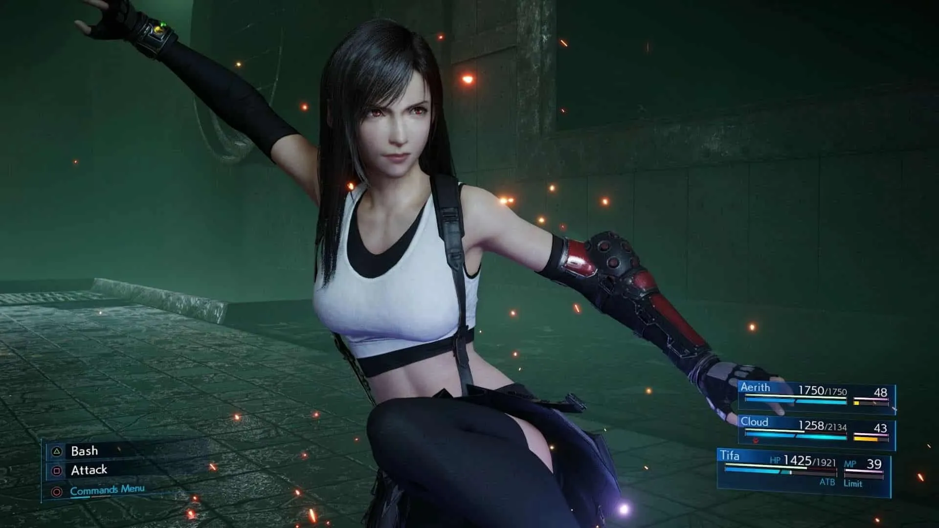 tifa en combate en ff7 remake