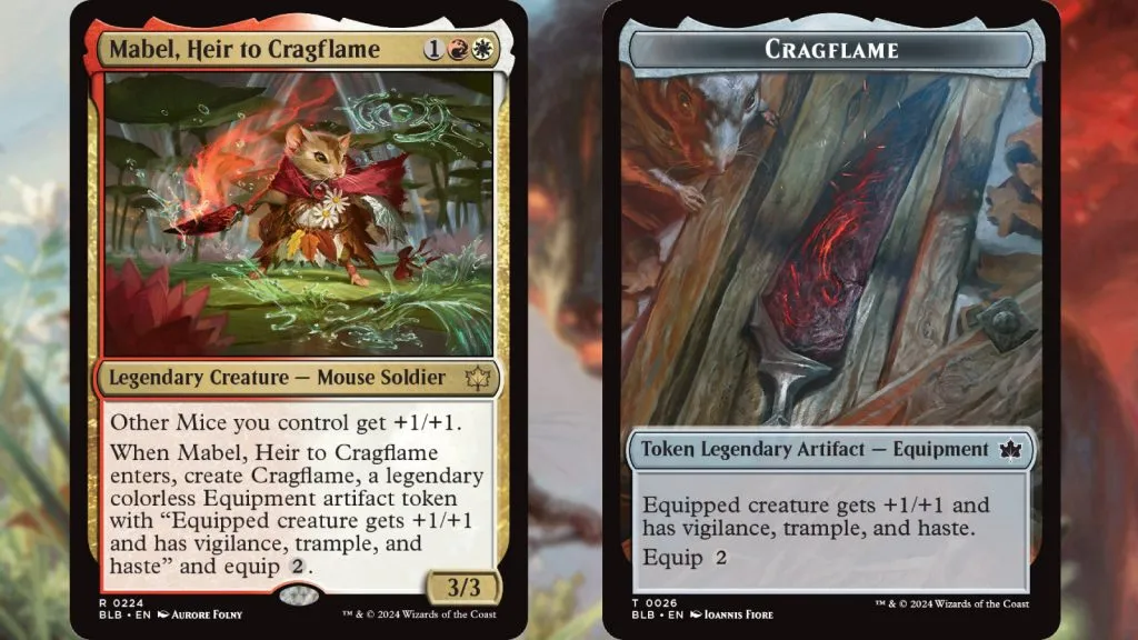 MTG Bloomburrow Mabel e Cragflame