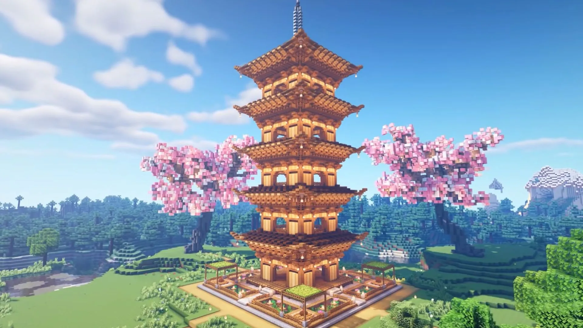 Manoir minecraft japonais