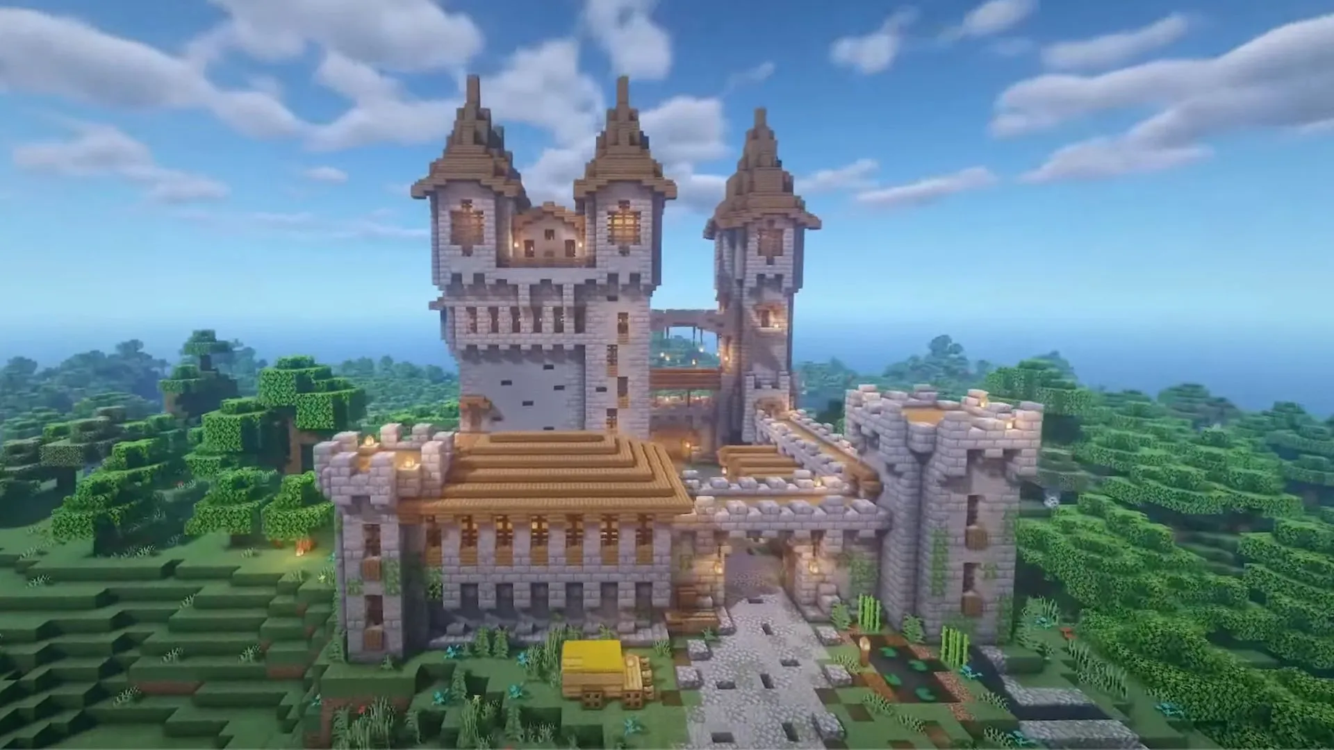 Costruisci un castello in una bella casa di Minecraft