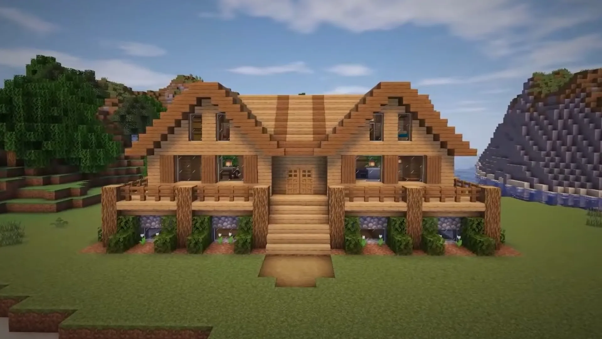 Minecraft idea de casa fácil cabaña de madera