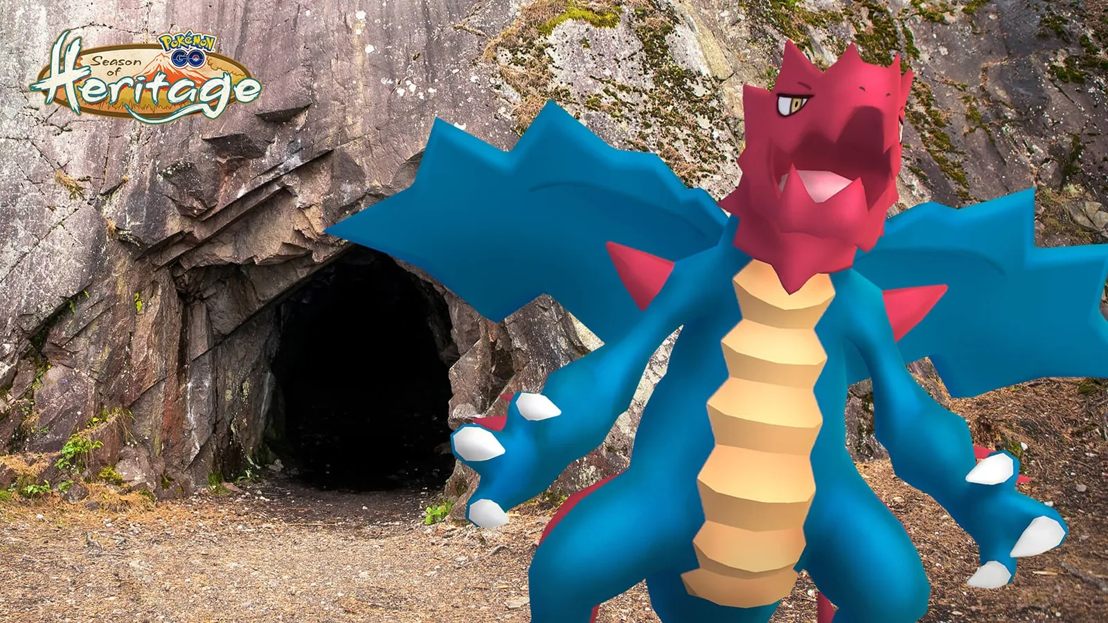 Druddigon, un Pokémon Dragón que aparece en Pokémon Go.