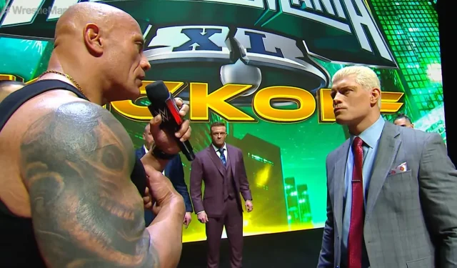 The Rock e Cody Rhodes brigam no WrestleMania 40 Kickoff: evento principal ainda em andamento