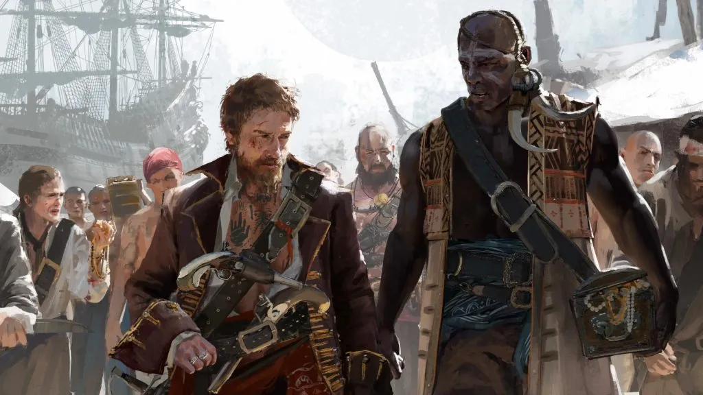 Dos piratas seguidos por su tripulación en Skull and Bones