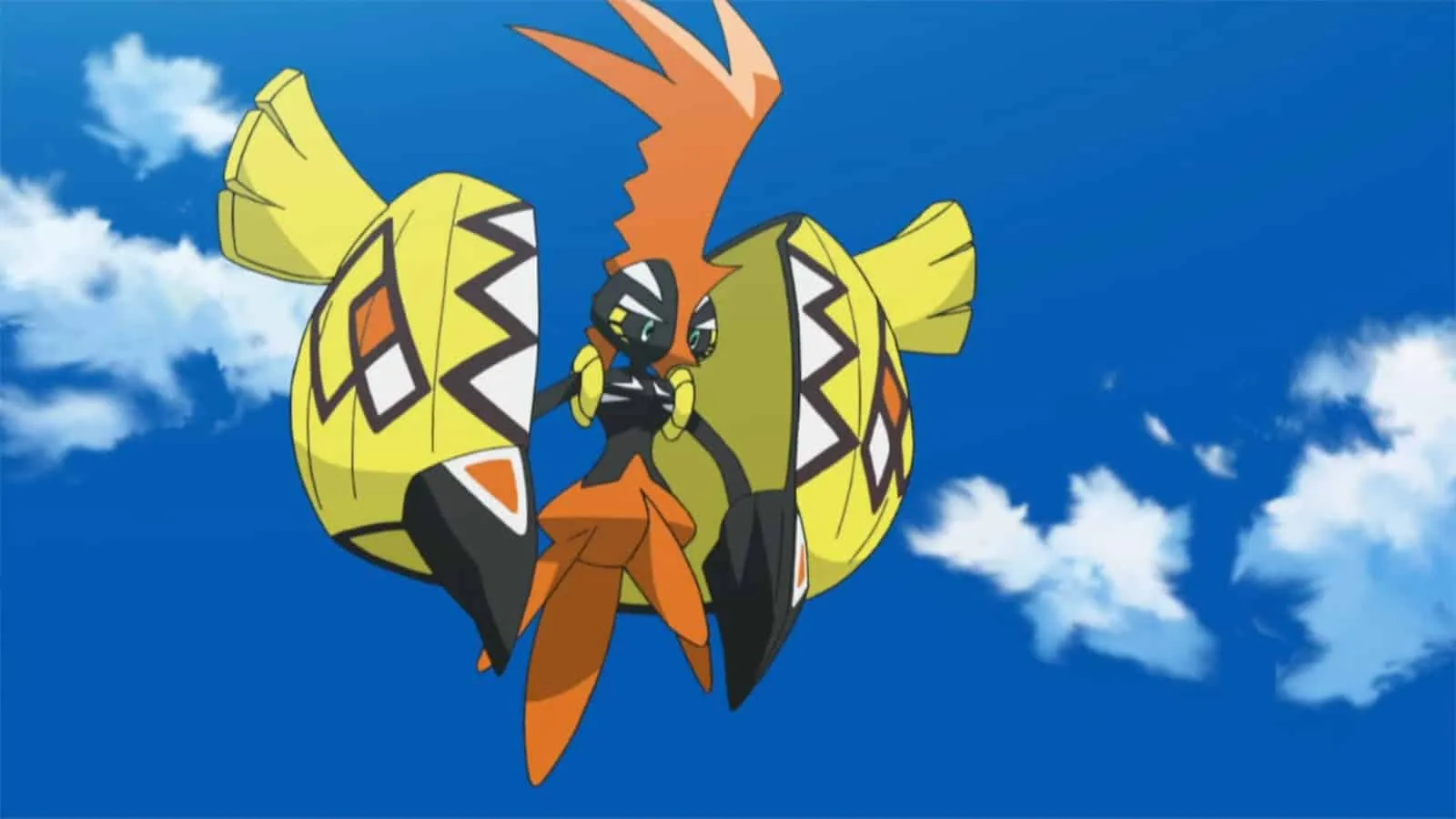 Tapu Koko aparecendo na série de anime Pokémon