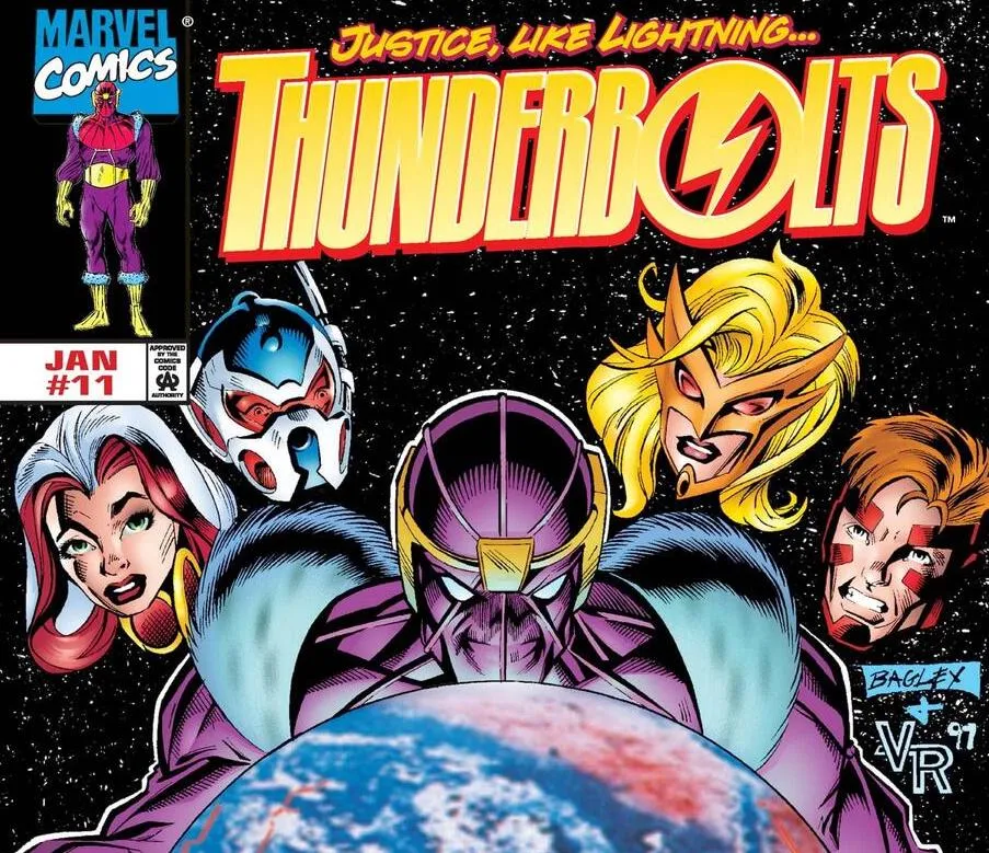 Thunderbolts 만화책 표지.