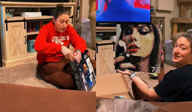 Frau geht viral, nachdem sie das Batman-Lego-Set verwendet hat, um das Cover des Taylor-Swift-Albums zu bauen