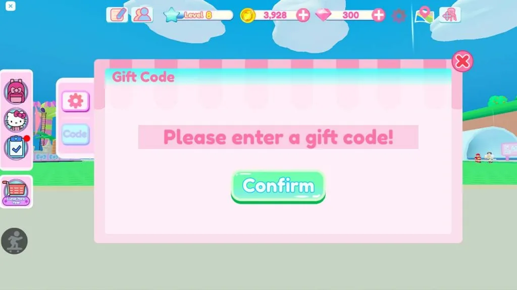 Das Bild zeigt, wie Codes in My Hello Kitty Café verwendet werden