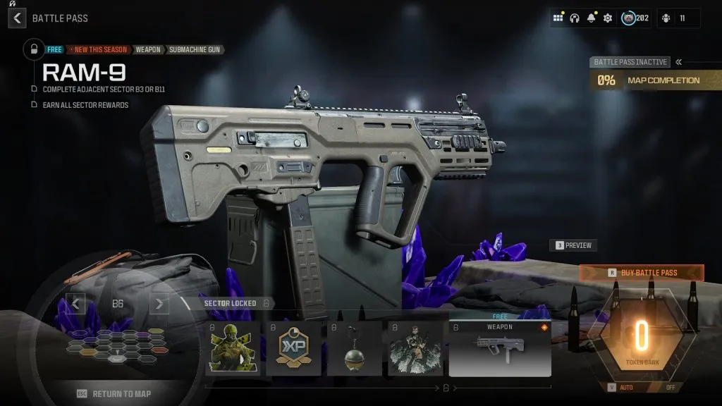 Settore B6 del Battle Pass di MW3 e Warzone Stagione 2.