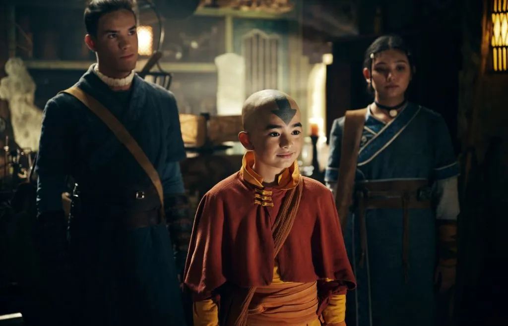 Aang, Sokka y Katara en el elenco de Avatar: The Last Airbender