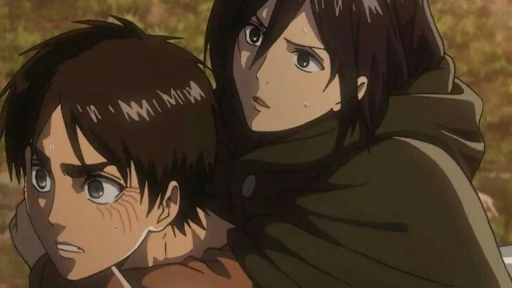 Eren et Mikasa de L'Attaque des Titans