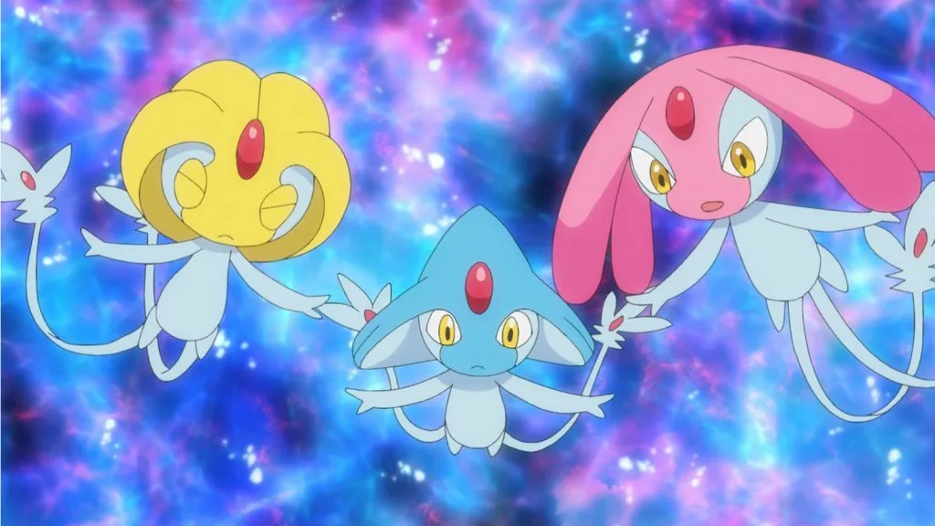 Azelf, Mesprit e Uxie em Pokémon: The Arceus Chronicles.