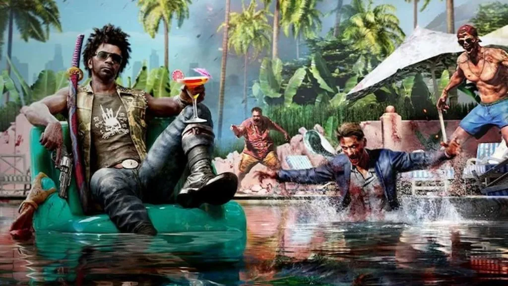 Personaje de Dead Island 2 siendo atacado por zombies