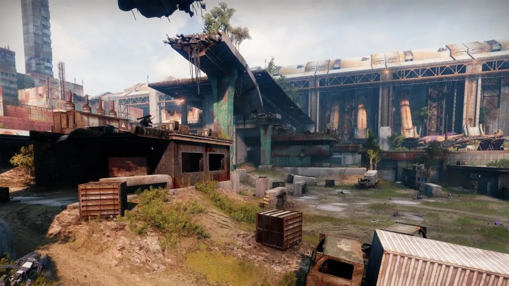 Campo de batalha PsiOps: anoitecer no Cosmódromo em Destiny 2.