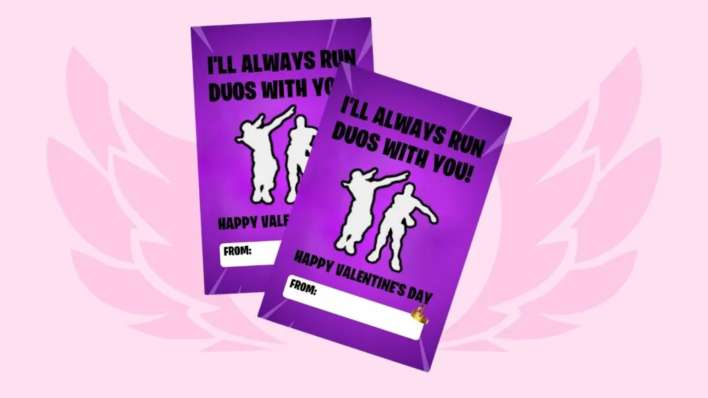 Tarjeta de San Valentín de Fortnite Duos