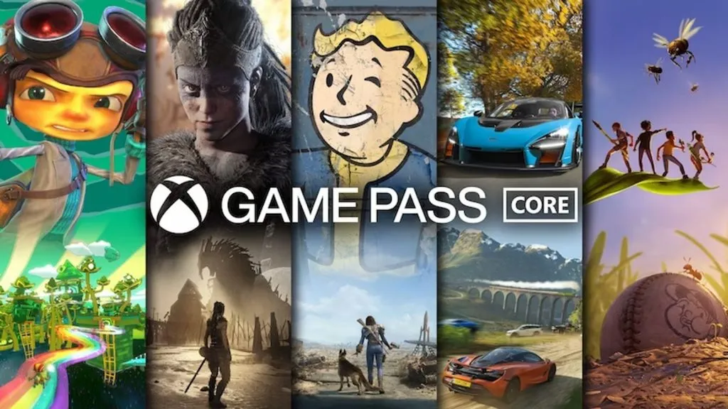 Ein Bild der Werbekunst für Xbox Game Pass Core.