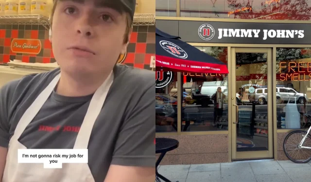 Un dipendente di Jimmy John getta un panino nella spazzatura ai clienti che hanno pagato in contanti