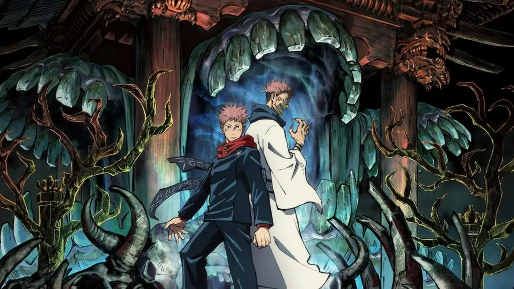 Une image de Yuji et Sukuna de la série shonen Jujutsu Kaisen